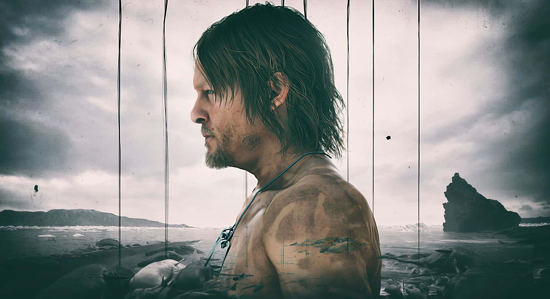 Explore a post-apocalyptic world of mind-bending danger in the thrilling game Death Stranding HD. Wallpaper