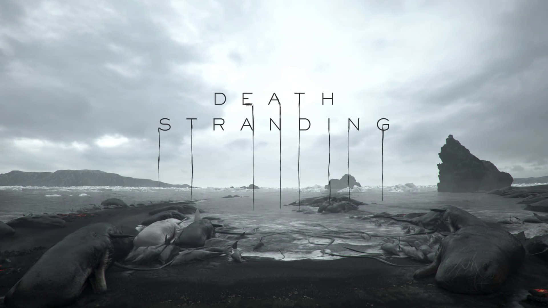 Udforsk et futuristisk landskab i videospillet “Death Stranding” tapet. Wallpaper