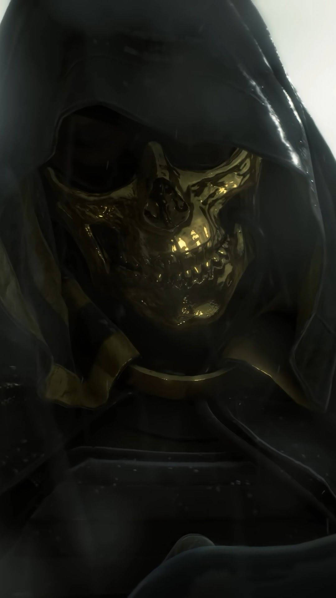Death Stranding Man In Golden Mask Iphone Wallpaper