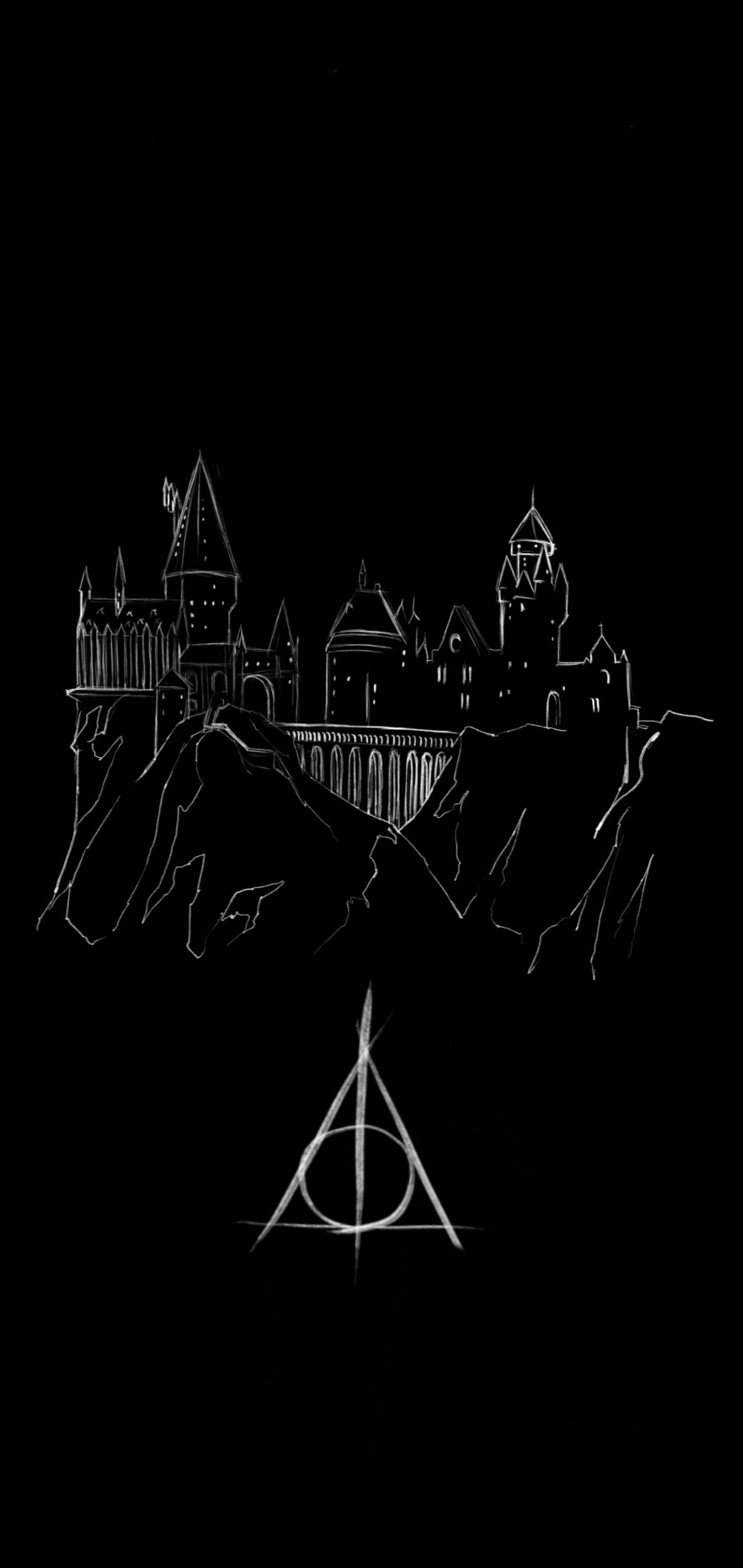 Download Deathly Hallows Harry Potter Hogwarts Iphone Wallpaper | Wallpapers .com