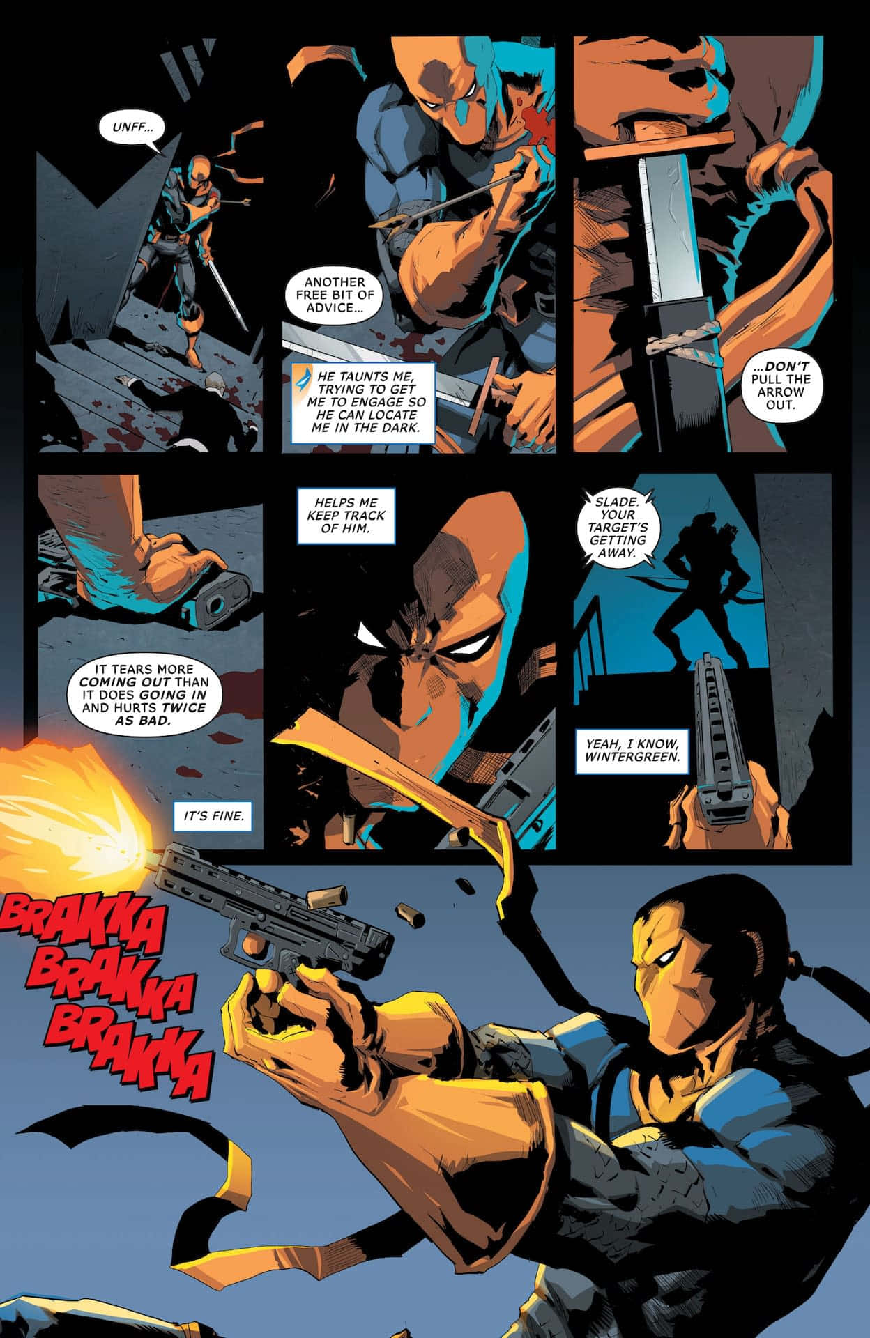 Dræberen Deathstroke fra DC-universet skaber et stærkt visuelt udtryk.