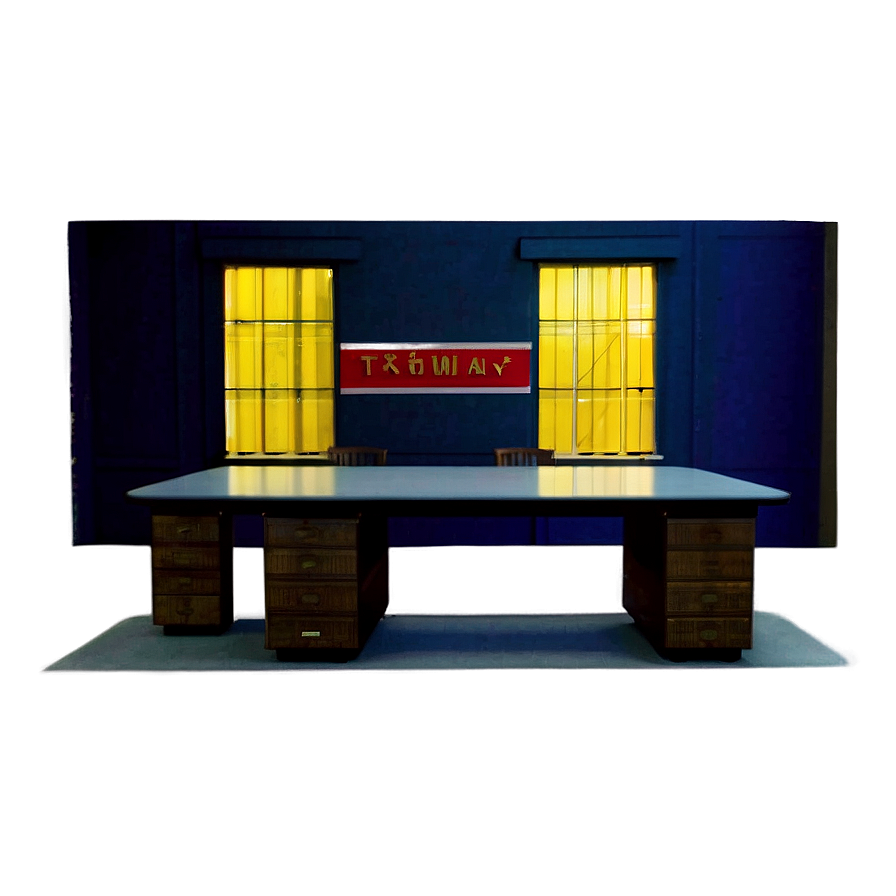 Debate Stage Empty Desk Night PNG