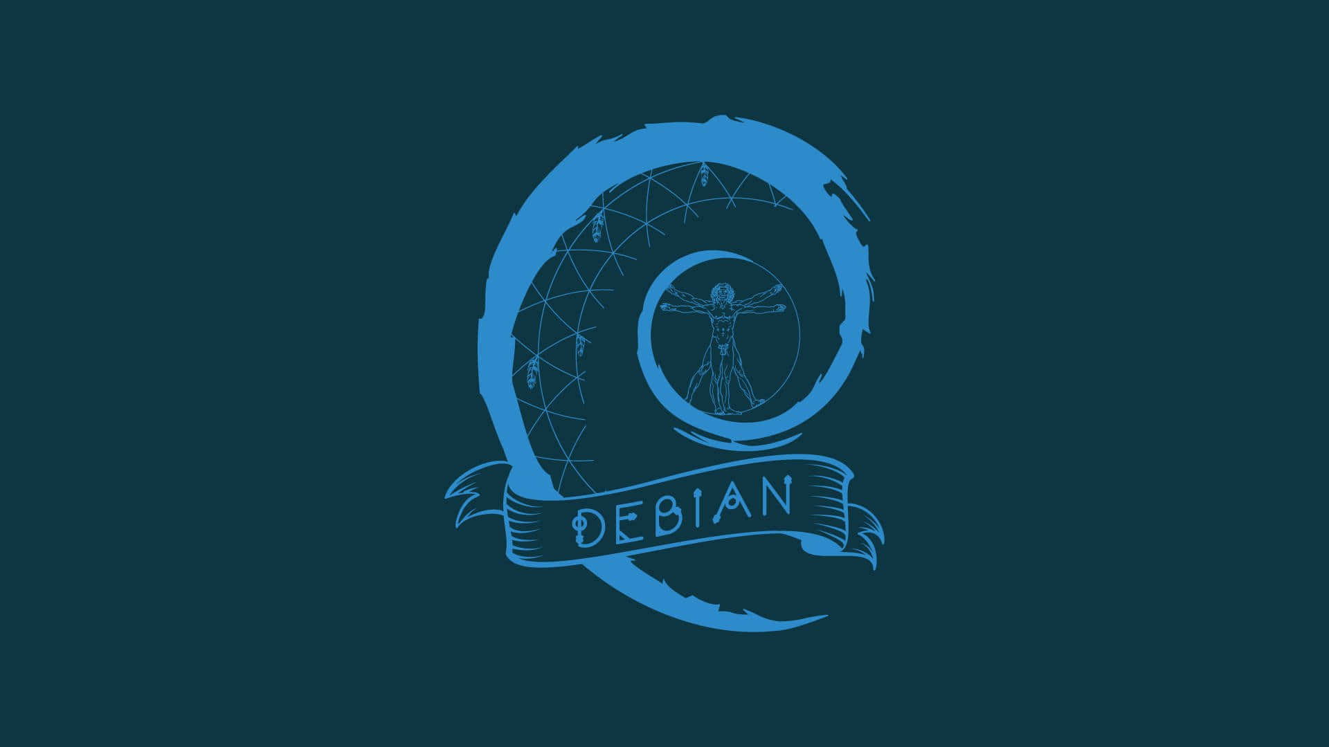Debian Logo Dark Background Wallpaper