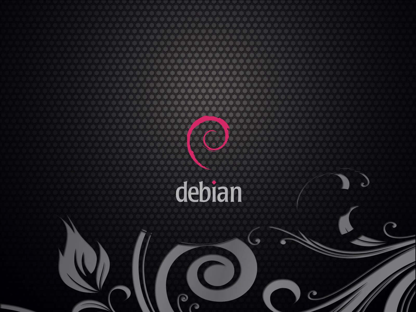 Debian Logo Floral Design Wallpaper