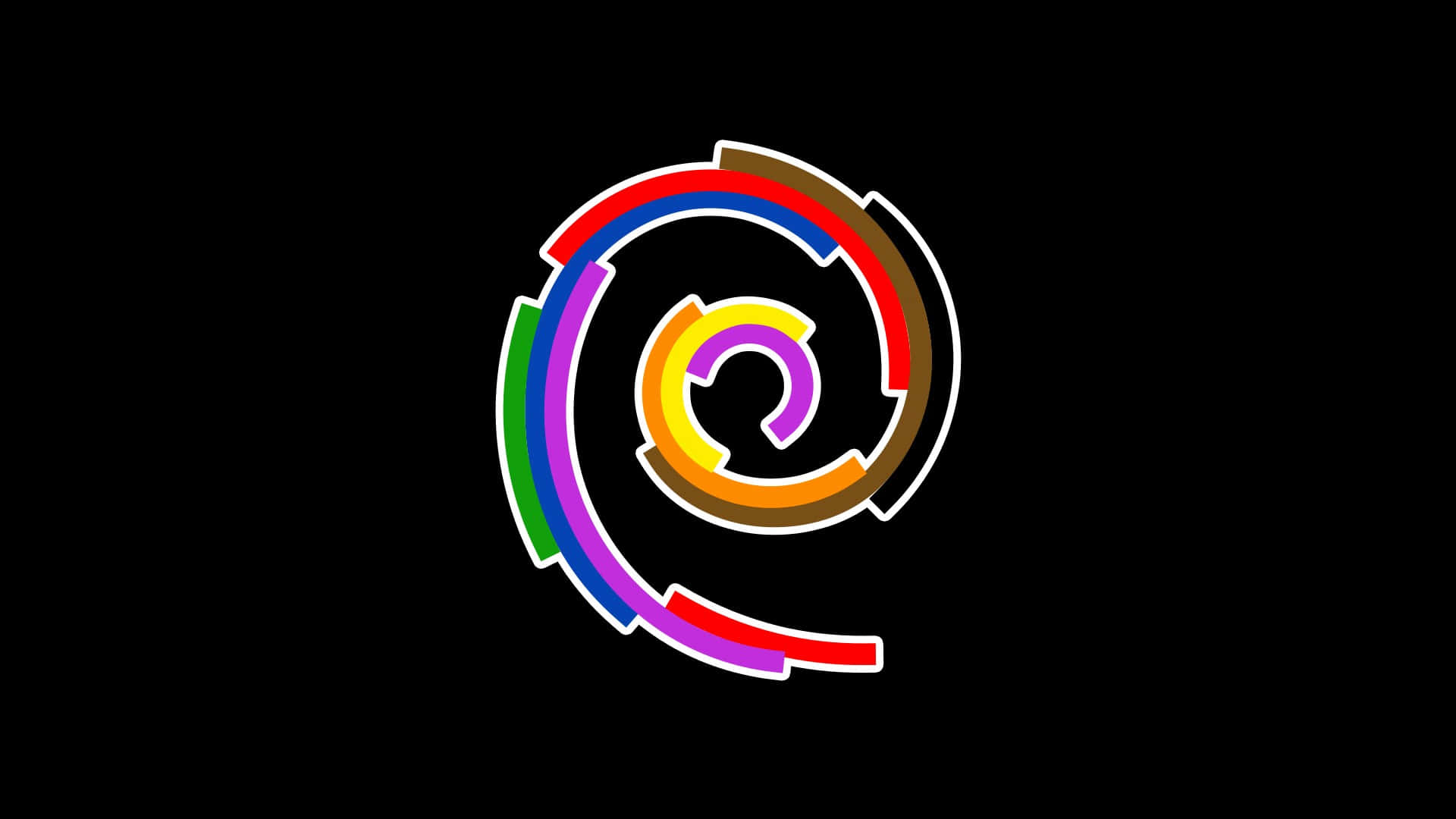 Debian Logo Rainbow Swirl Wallpaper