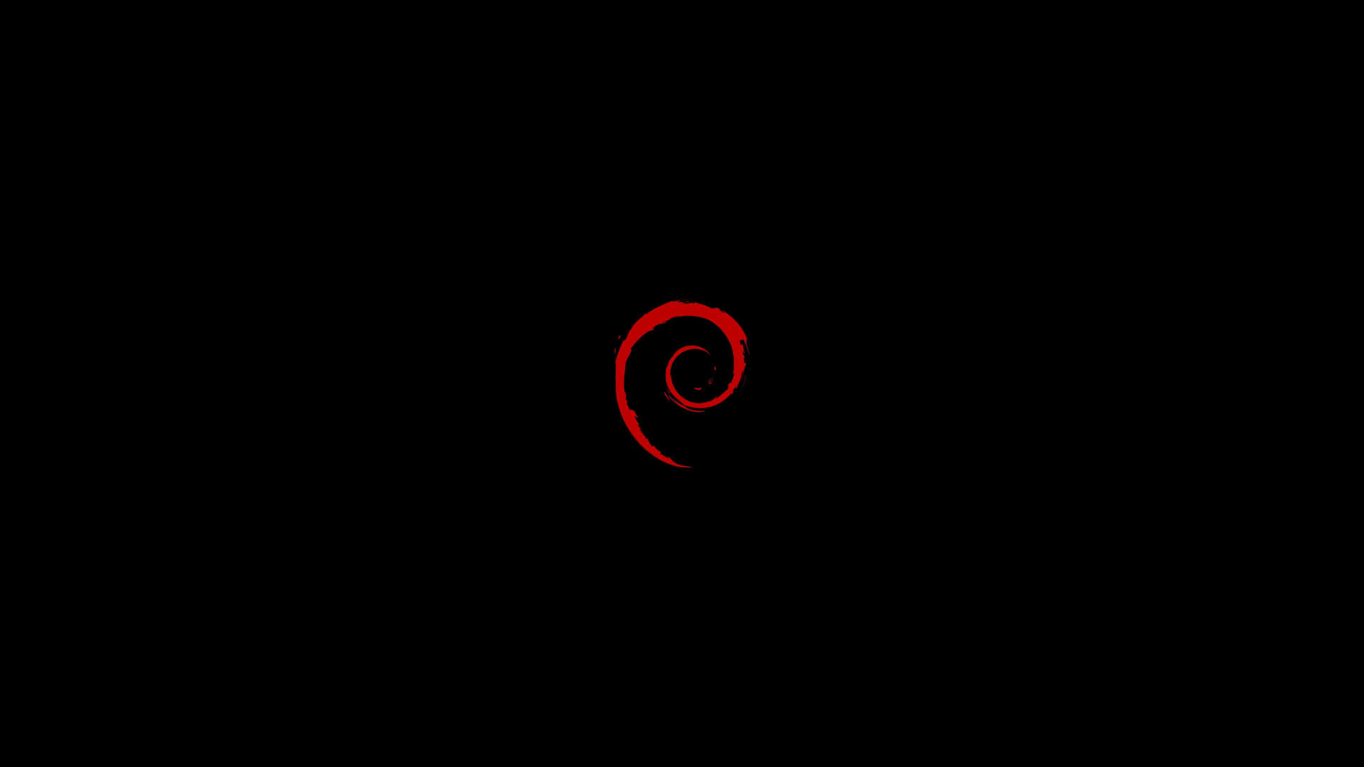Debian Logoon Black Background Wallpaper