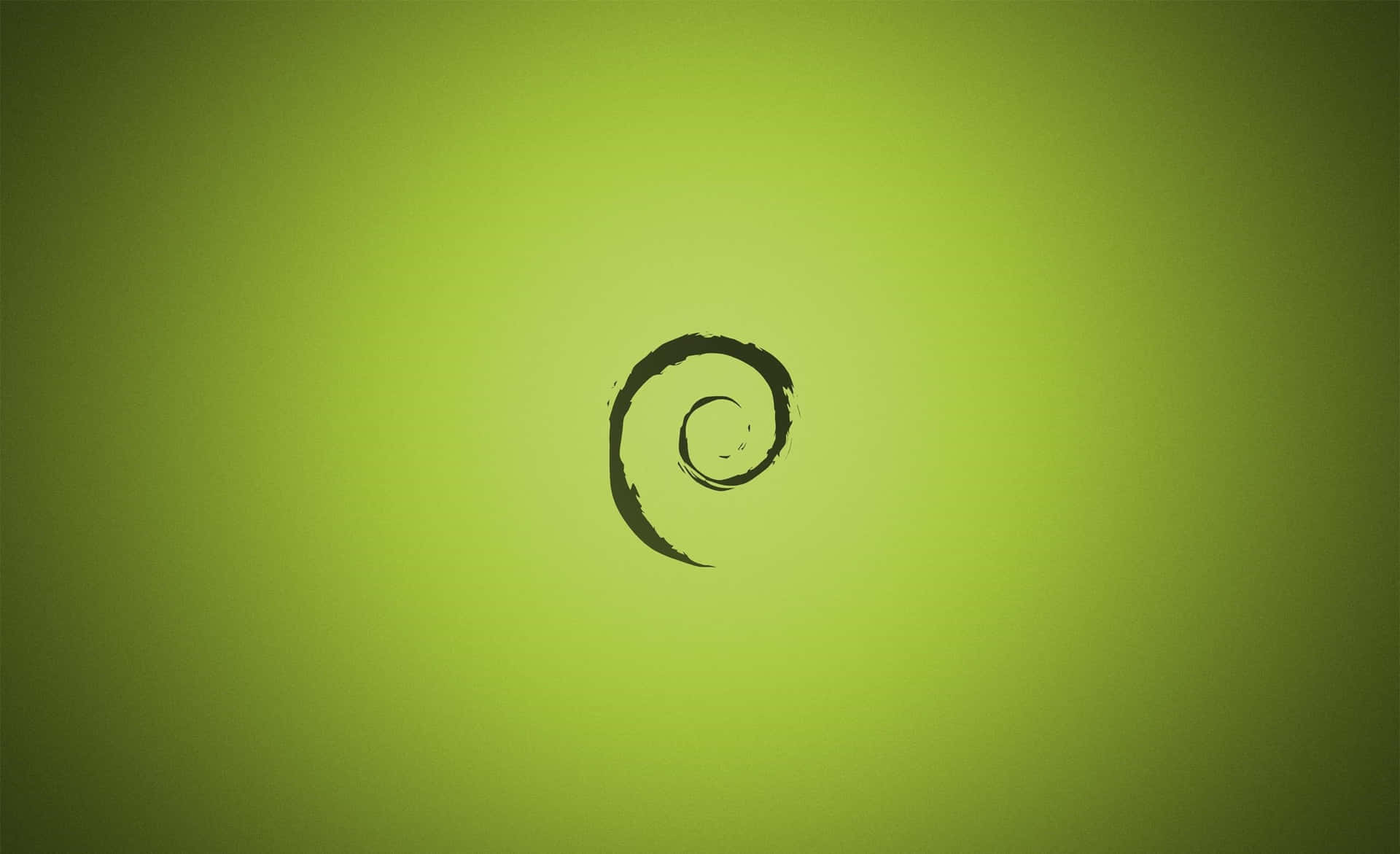 Debian Spiral Logoon Green Background Wallpaper