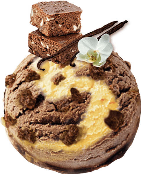 Decadent Brownie Ice Cream Dessert PNG