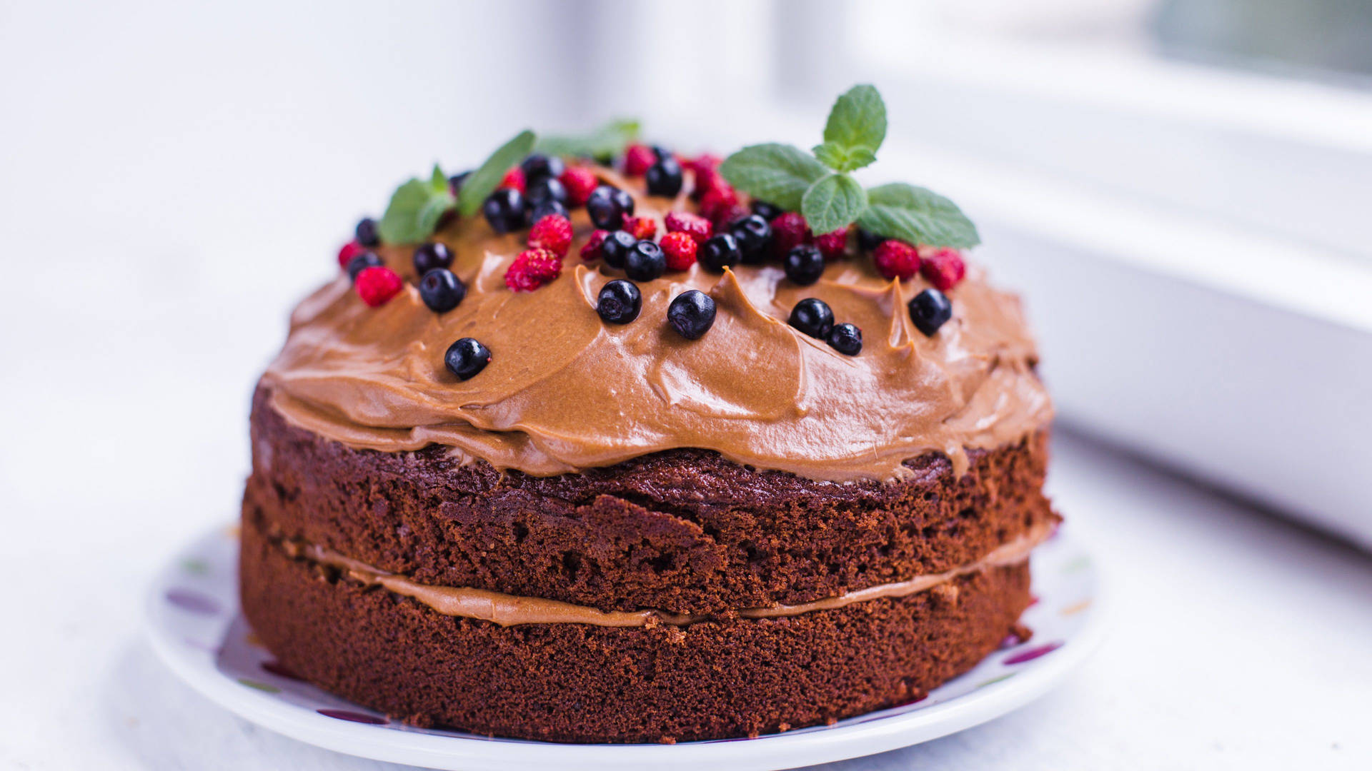 Decadent Chocolate Cake Desserts Wallpaper