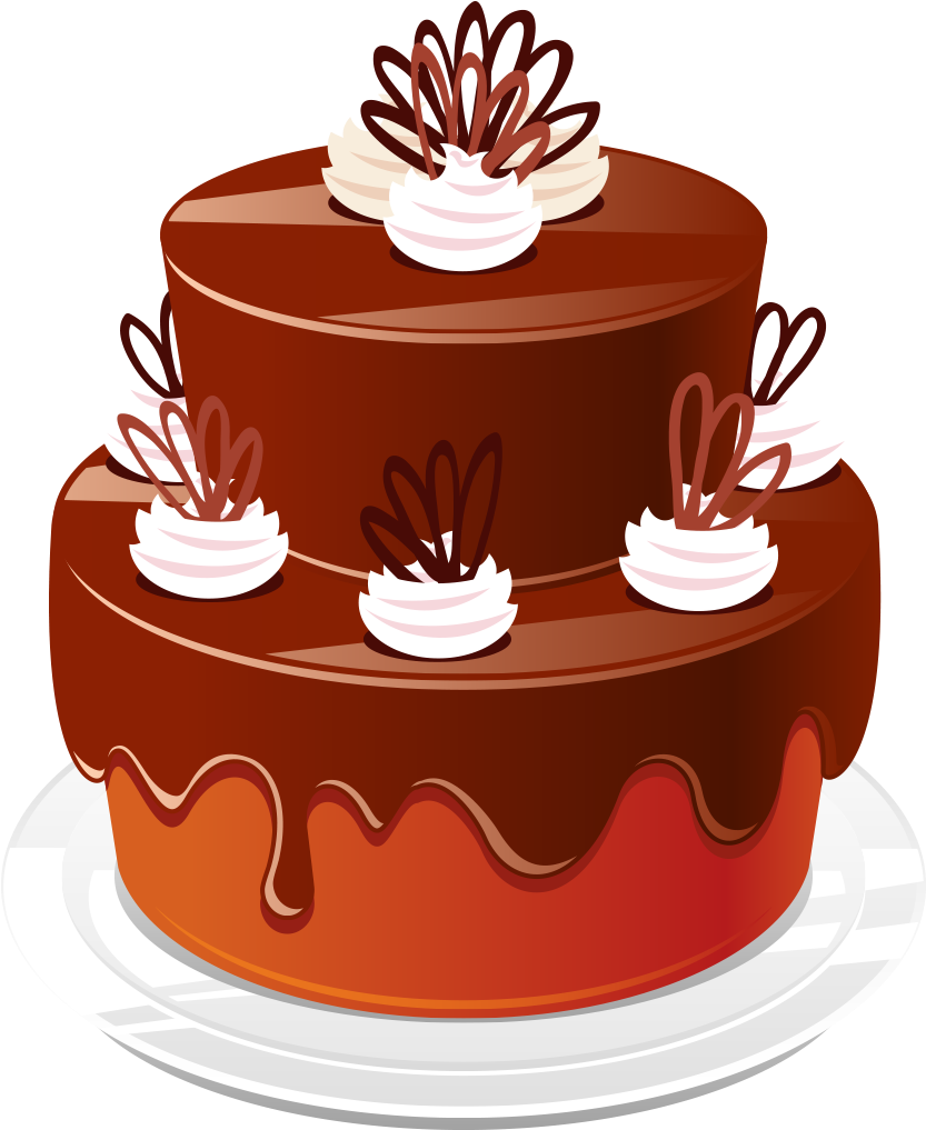 Decadent Chocolate Cake Illustration PNG