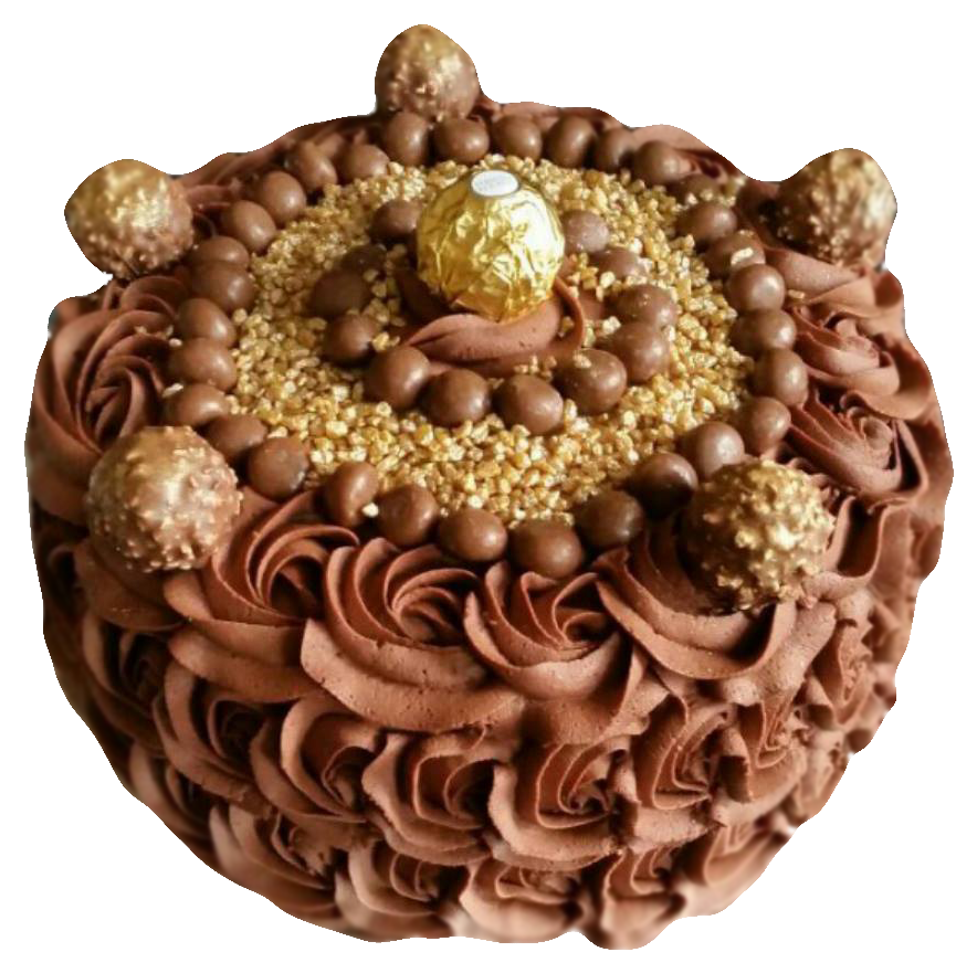 Decadent Chocolate Cake Top View.png PNG