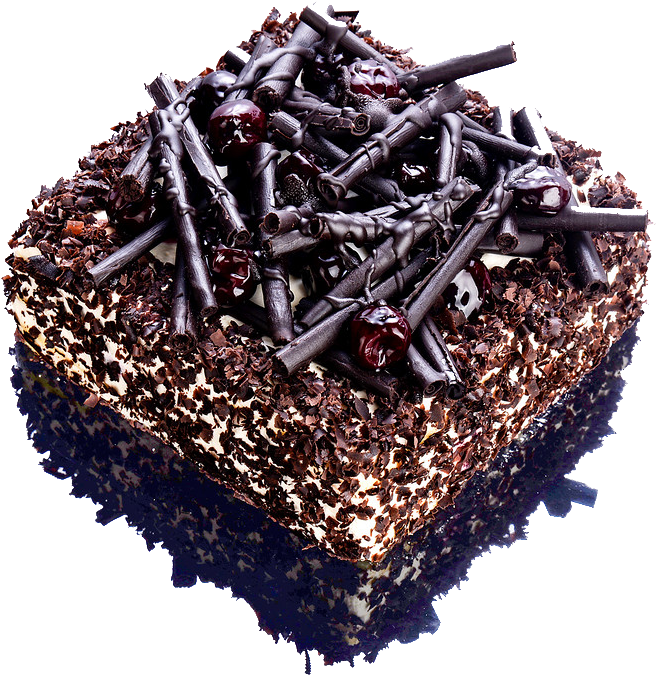 Decadent Chocolate Cakewith Cherries PNG
