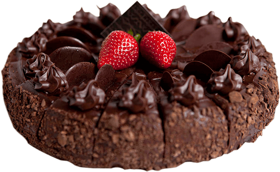 Decadent Chocolate Cakewith Strawberries PNG