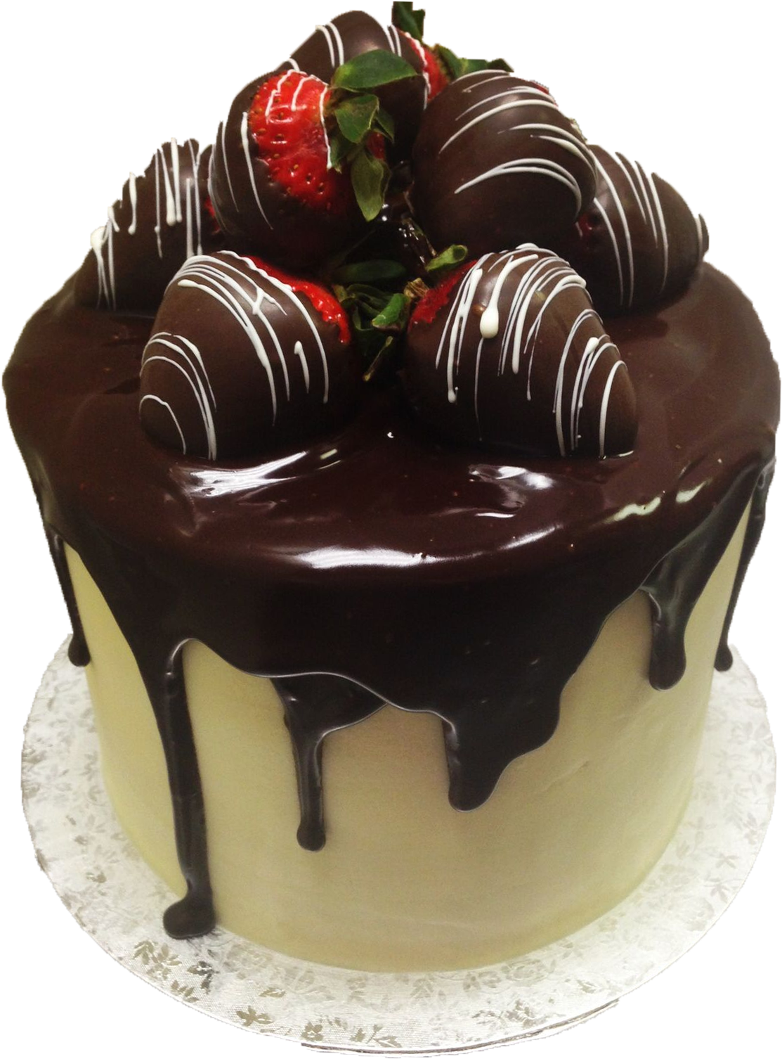Decadent Chocolate Covered Strawberry Cake PNG
