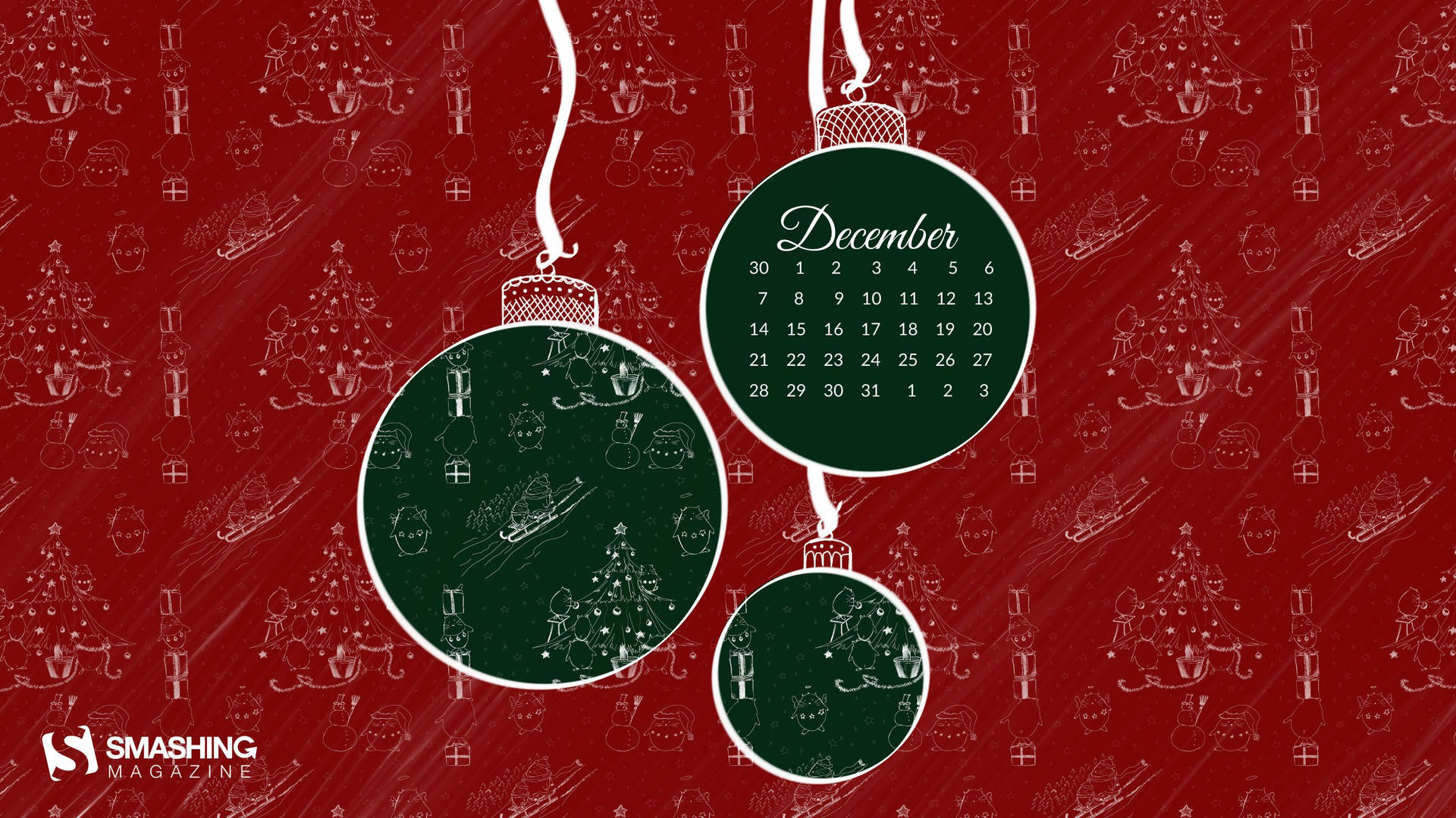 December Christmas Calendar Wallpaper