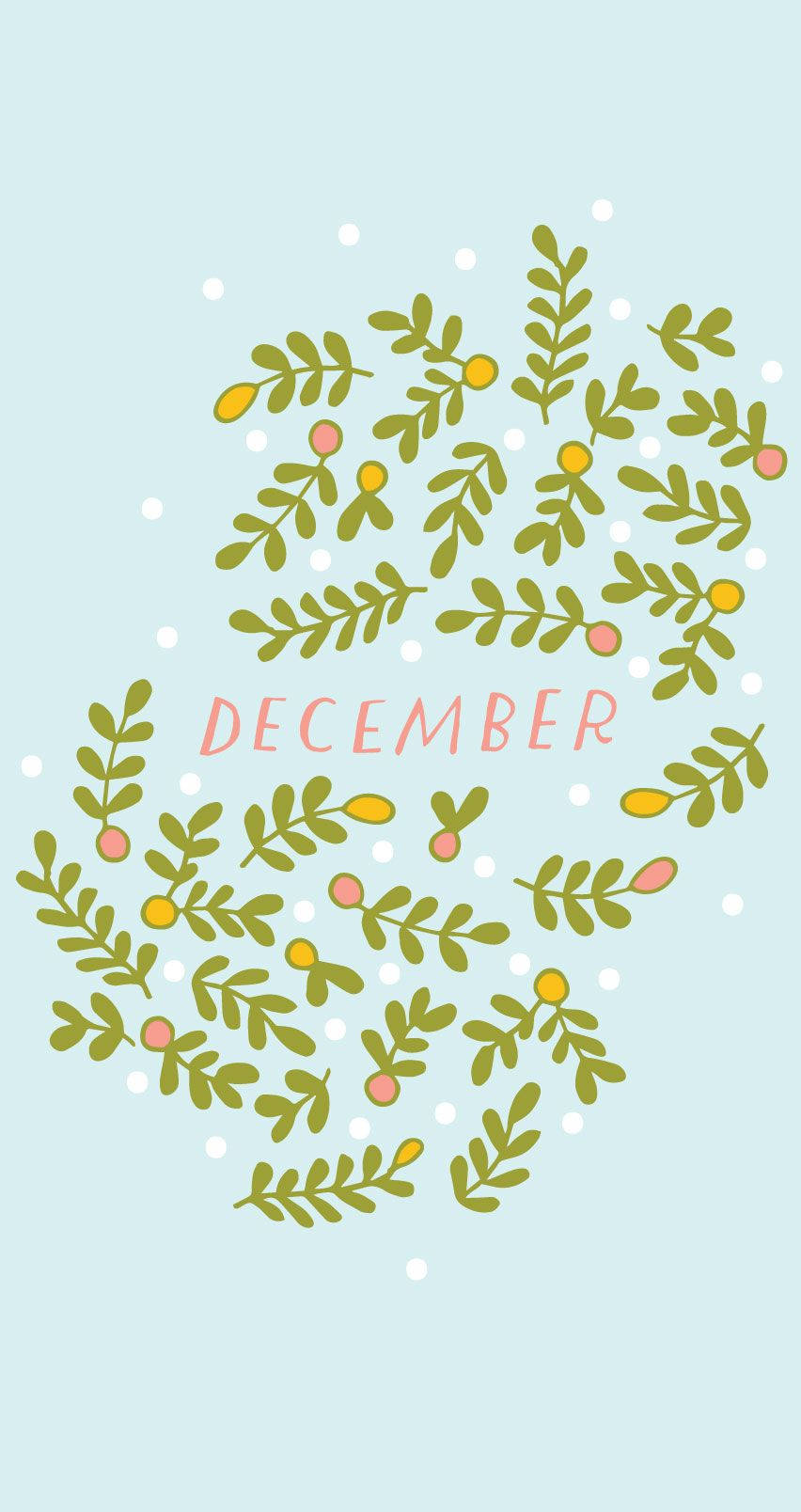 December Cute Mistletoe Wallpaper
