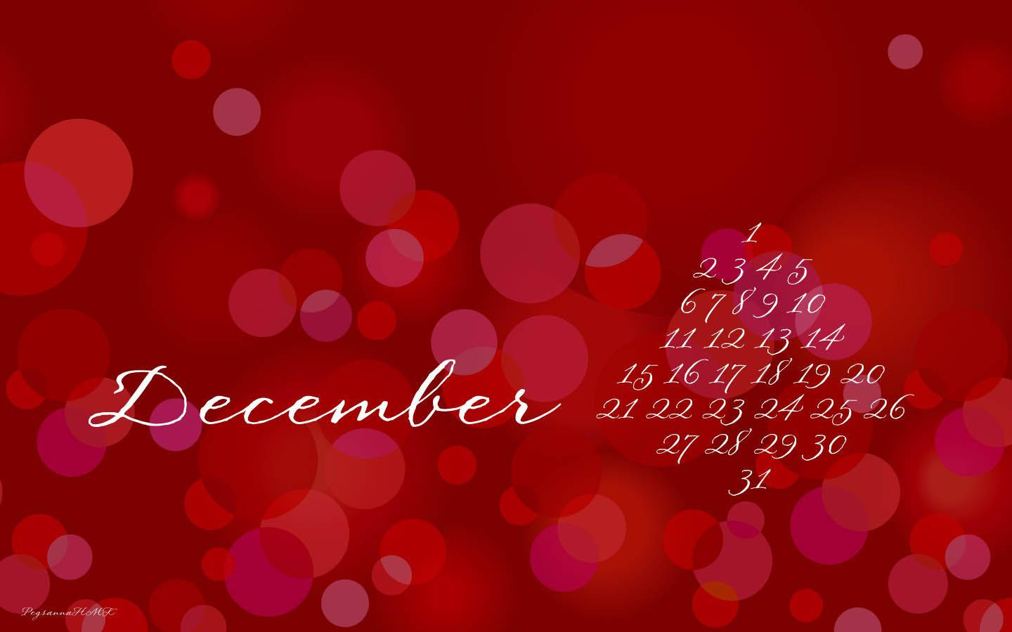 December Red Sparkling Calendar