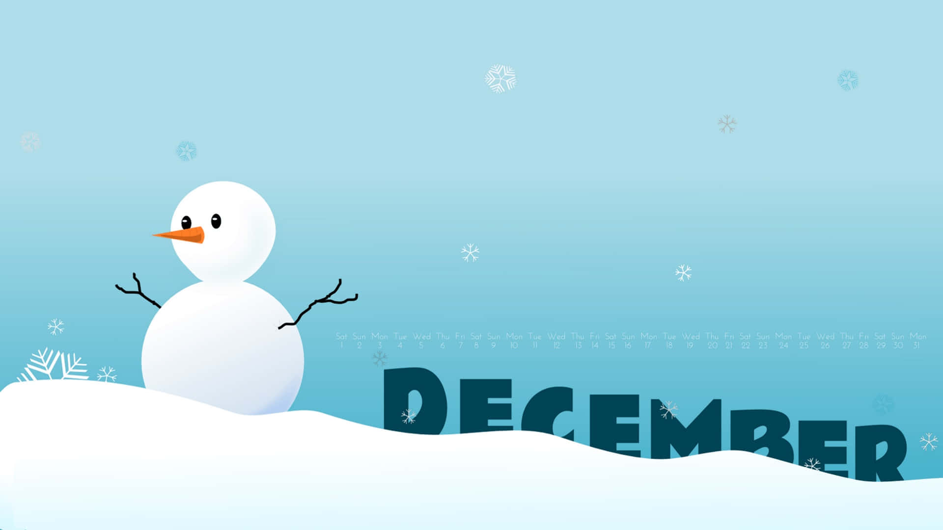 December Snowman Desktop Background Wallpaper