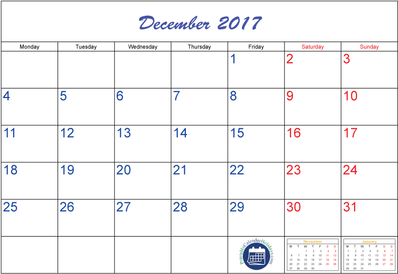 December2017 Calendar Template PNG