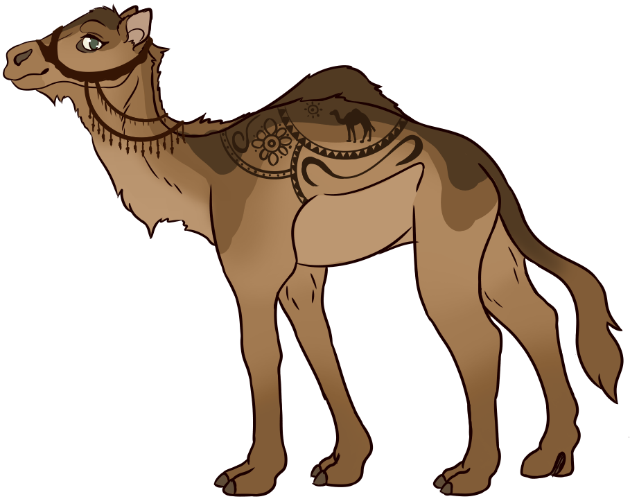 Decorated Camel Cartoon Illustration PNG