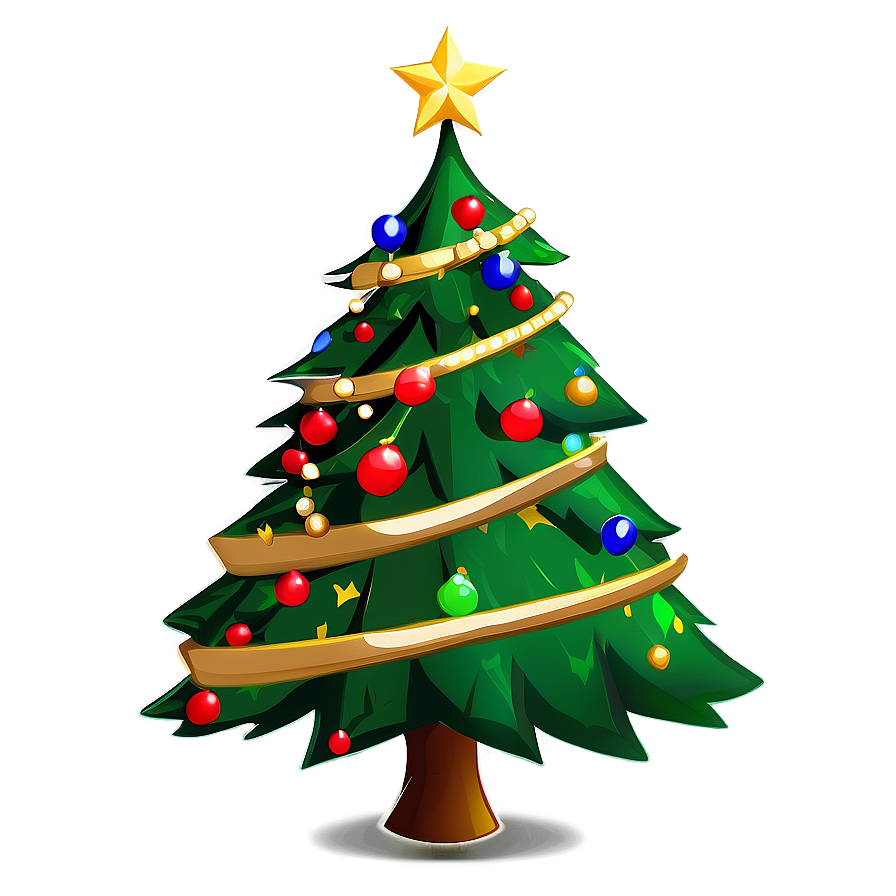 Decorated Cartoon Christmas Tree Png Fos PNG