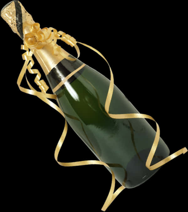 Decorated Champagne Bottle PNG