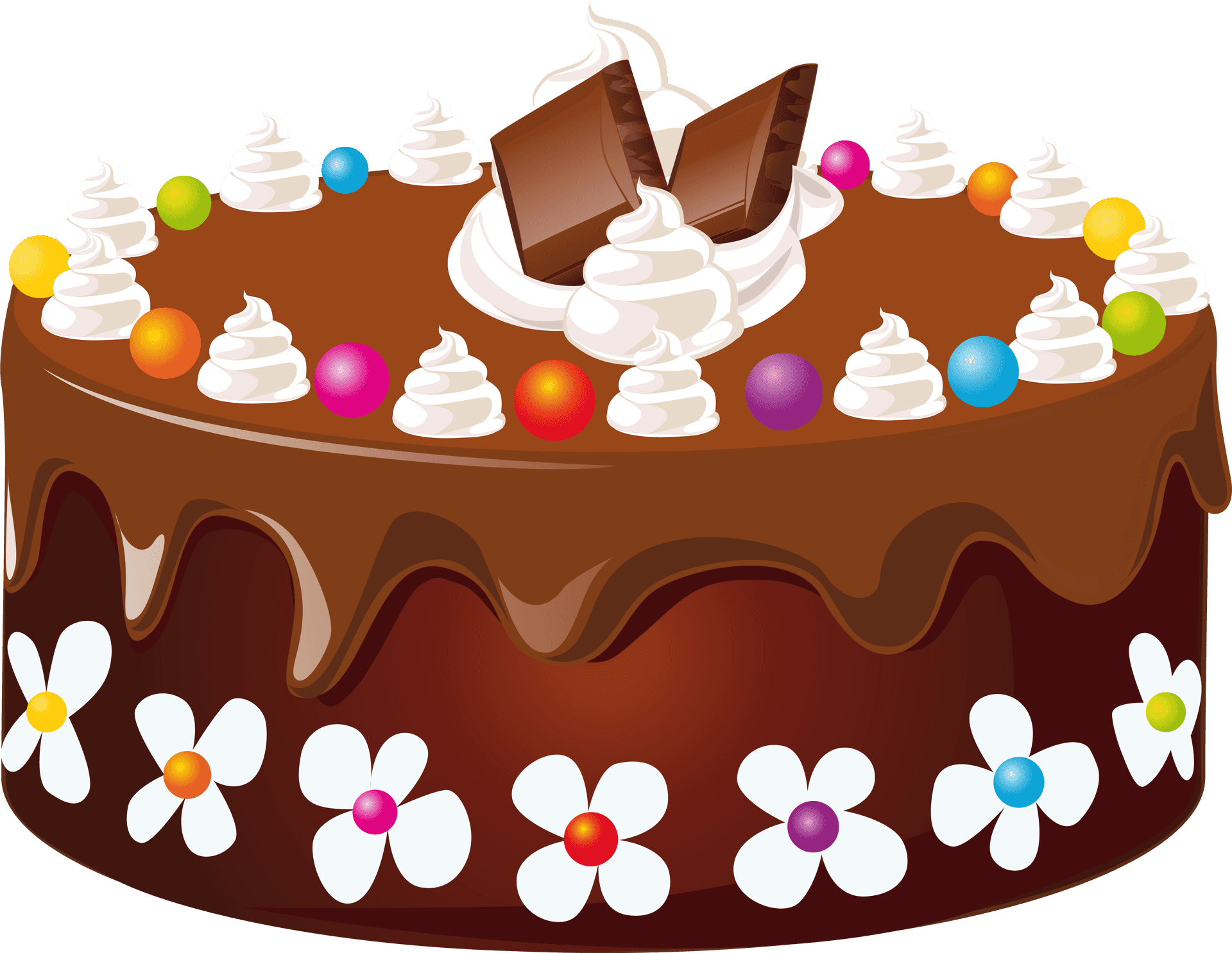 Decorated Chocolate Cake Clipart PNG