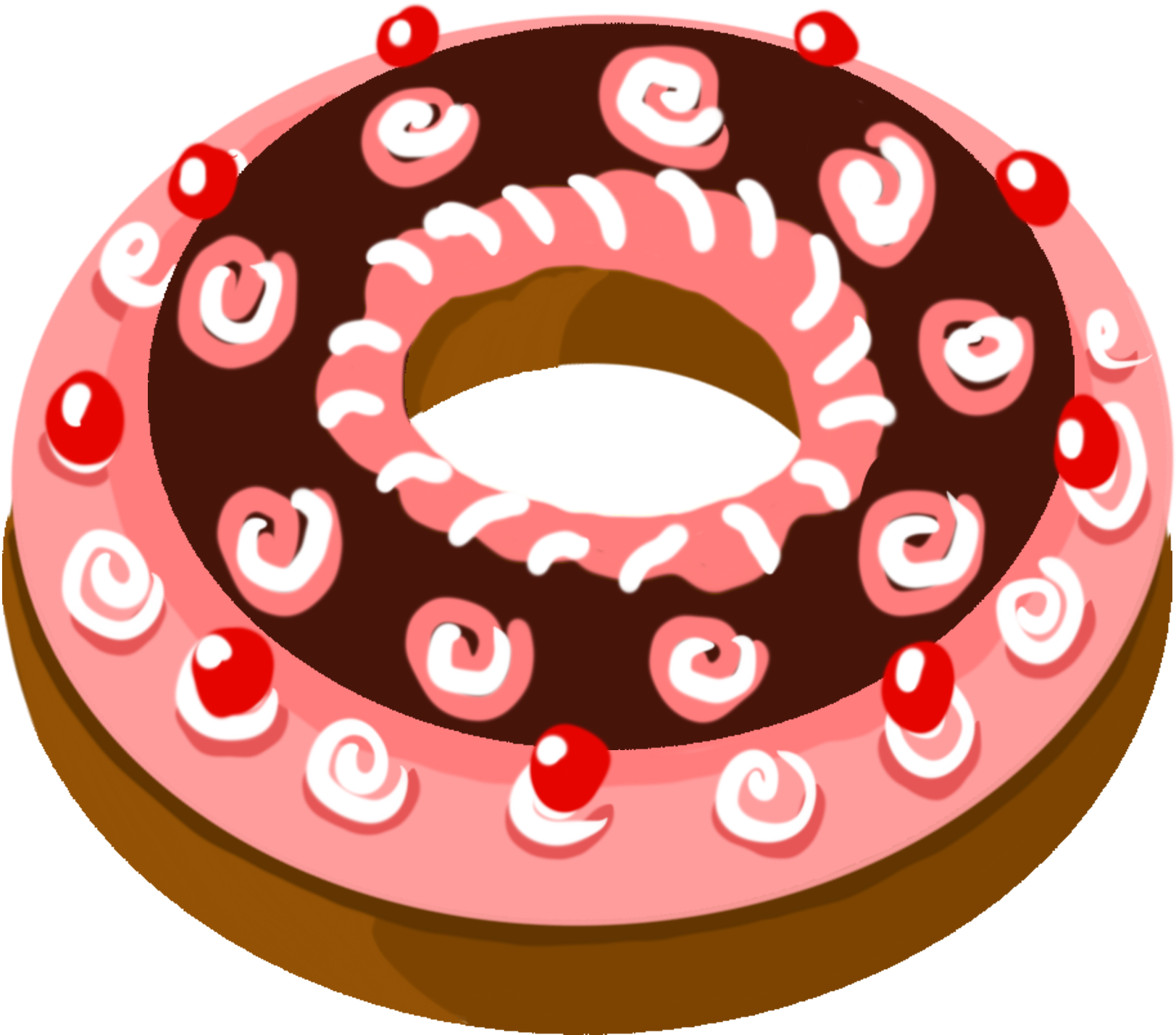 Decorated Chocolate Donut Illustration PNG