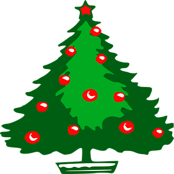 Decorated Christmas Tree Clipart PNG