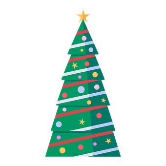 Decorated Christmas Tree Graphic PNG