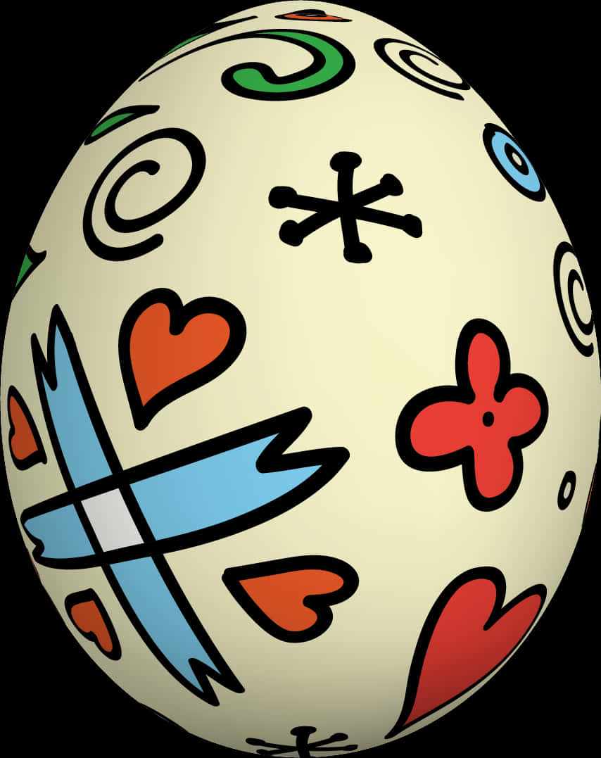 Decorated Easter Egg Vector PNG