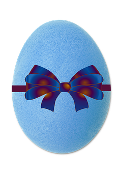 Decorated Easter Eggwith Bow PNG