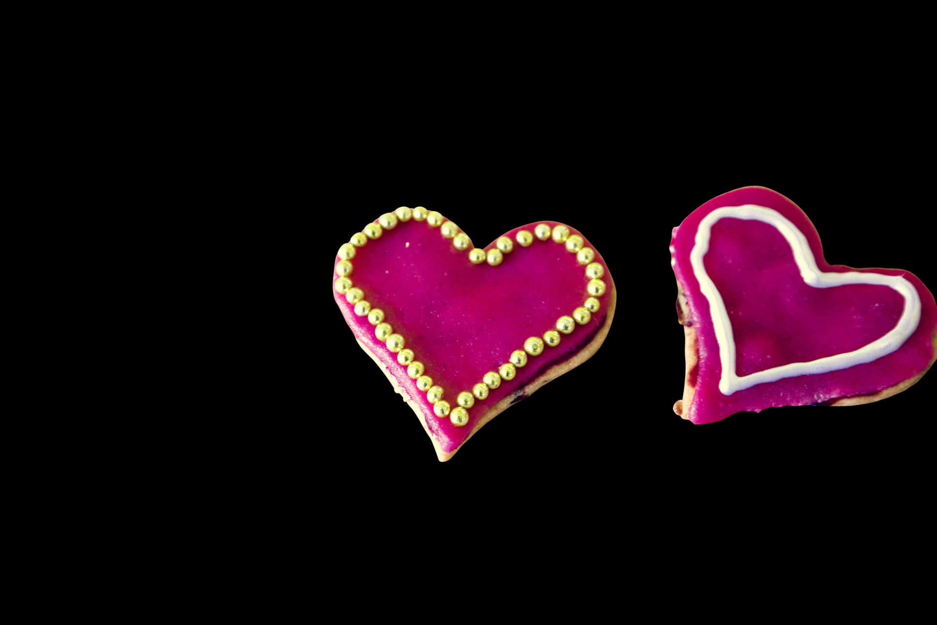 Decorated Heart Cookieson Black PNG