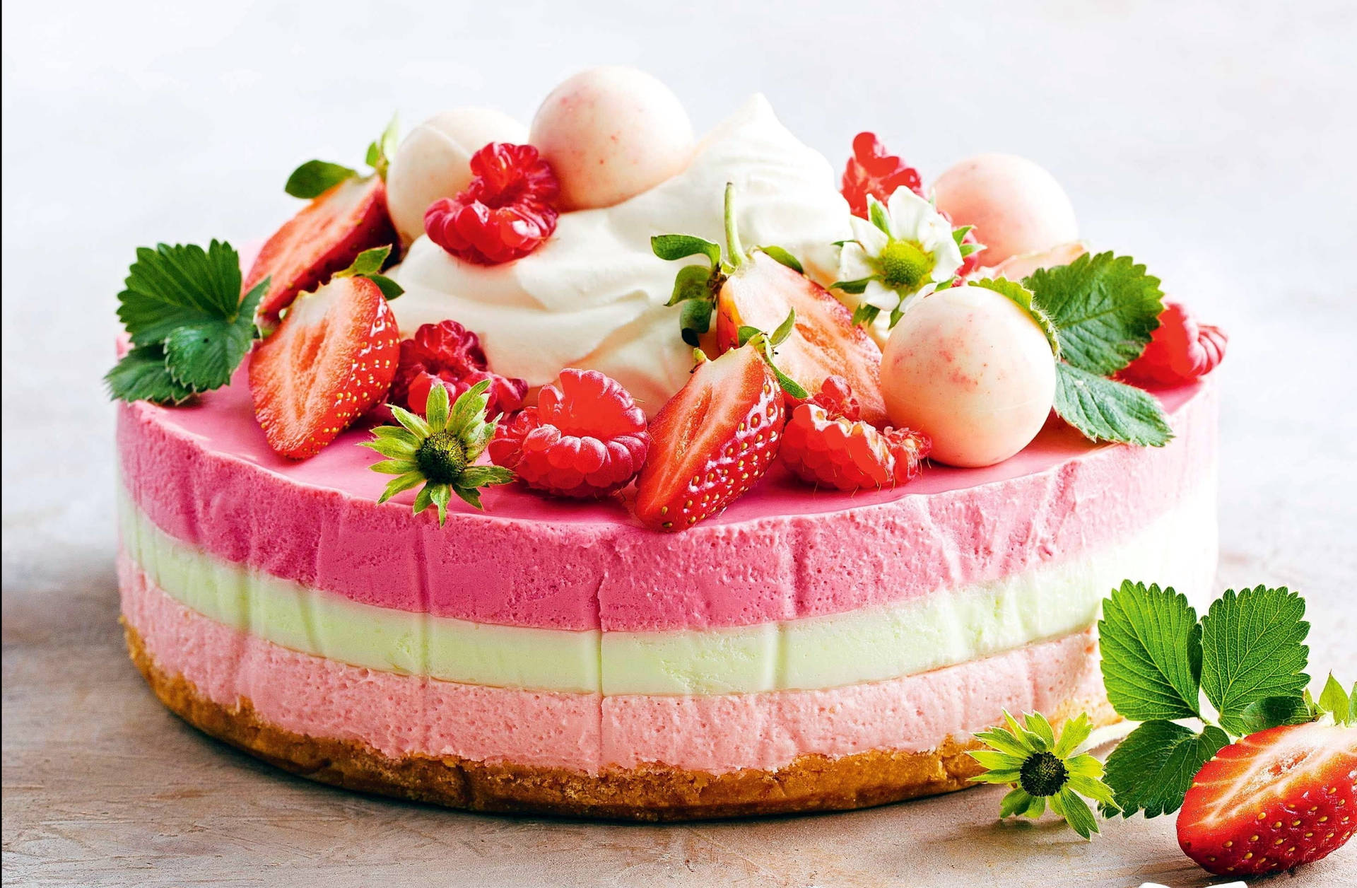 Decorated Strawberry Cake