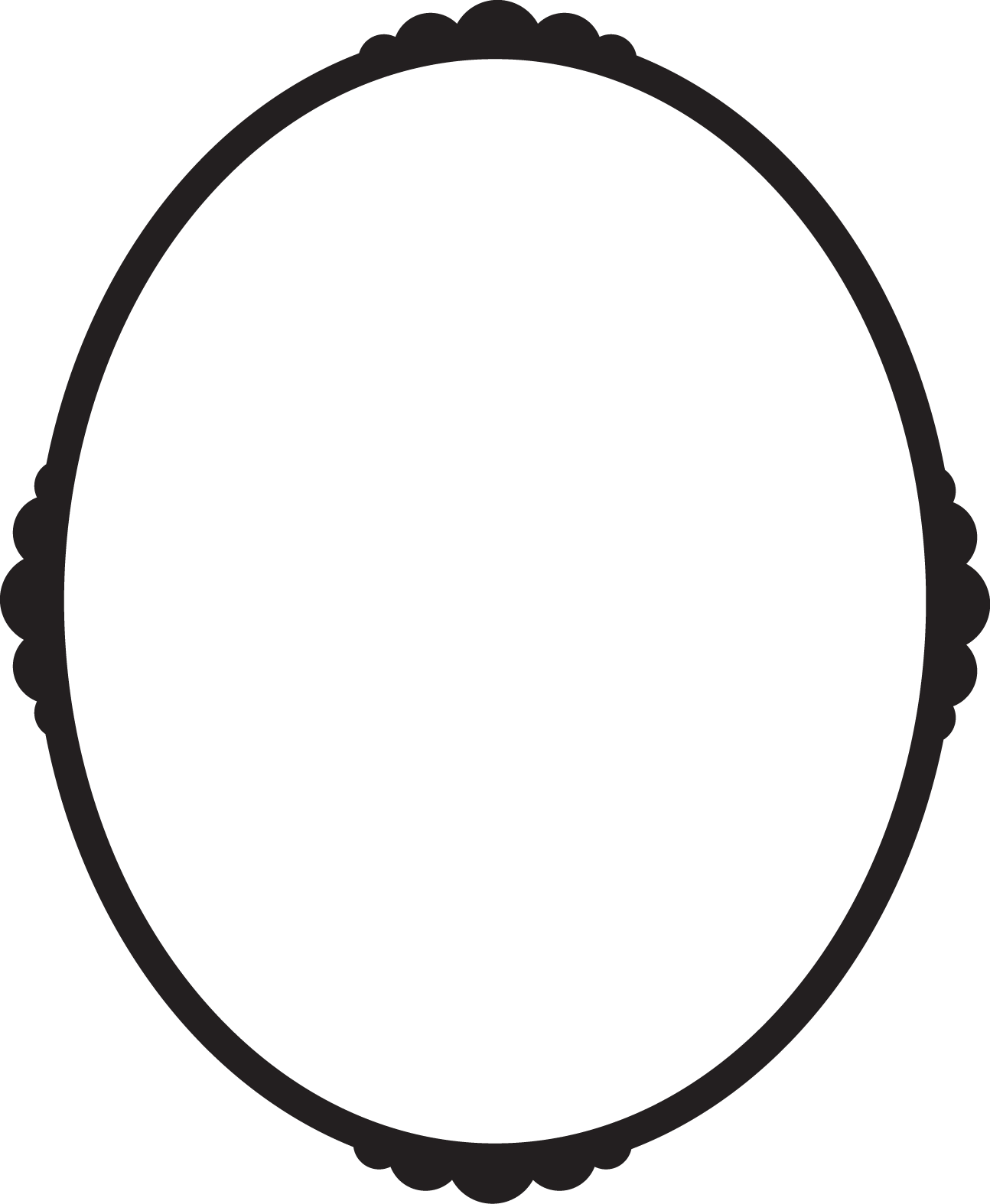 Decorative Black Circle Frame PNG