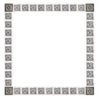 Decorative Black Gold Frame Pattern PNG