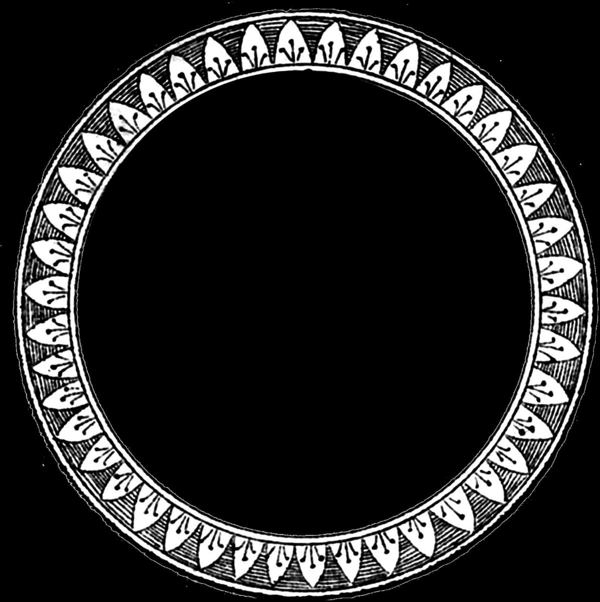 Decorative Black Round Frame PNG