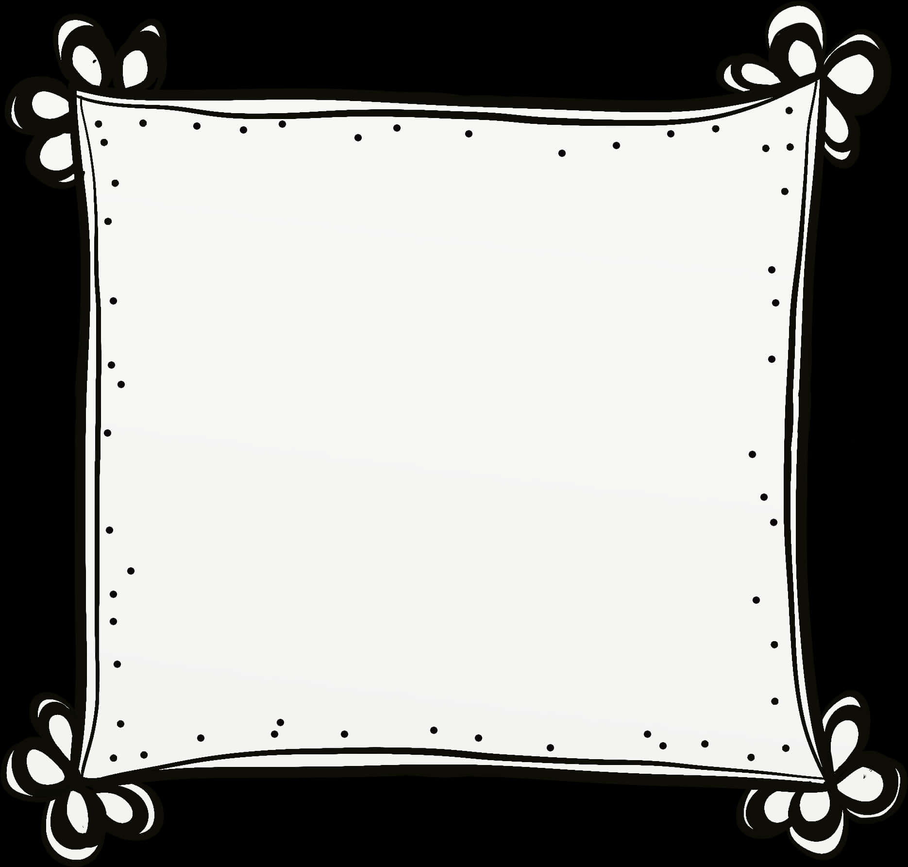 Decorative Black White Frame PNG