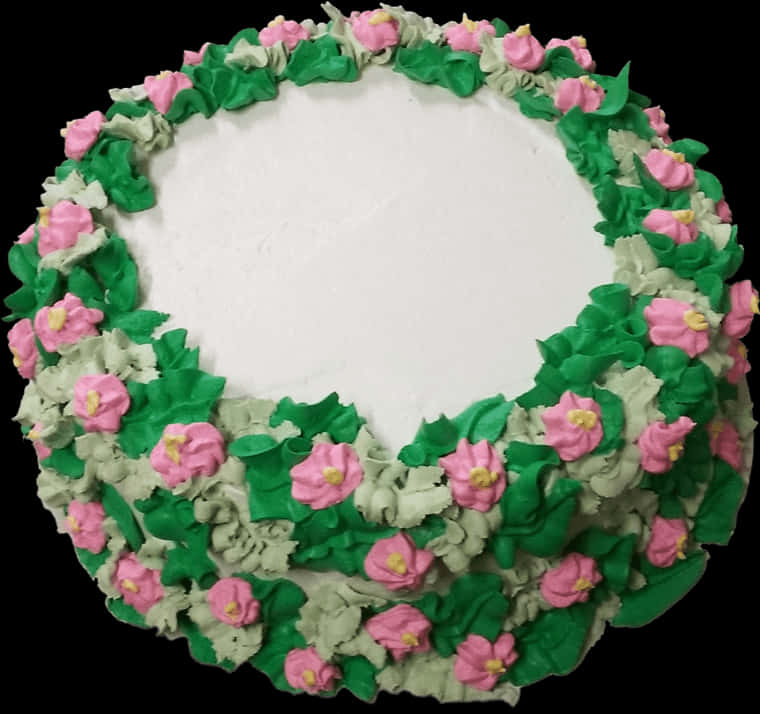 Decorative Cakewith Pink Flowers PNG