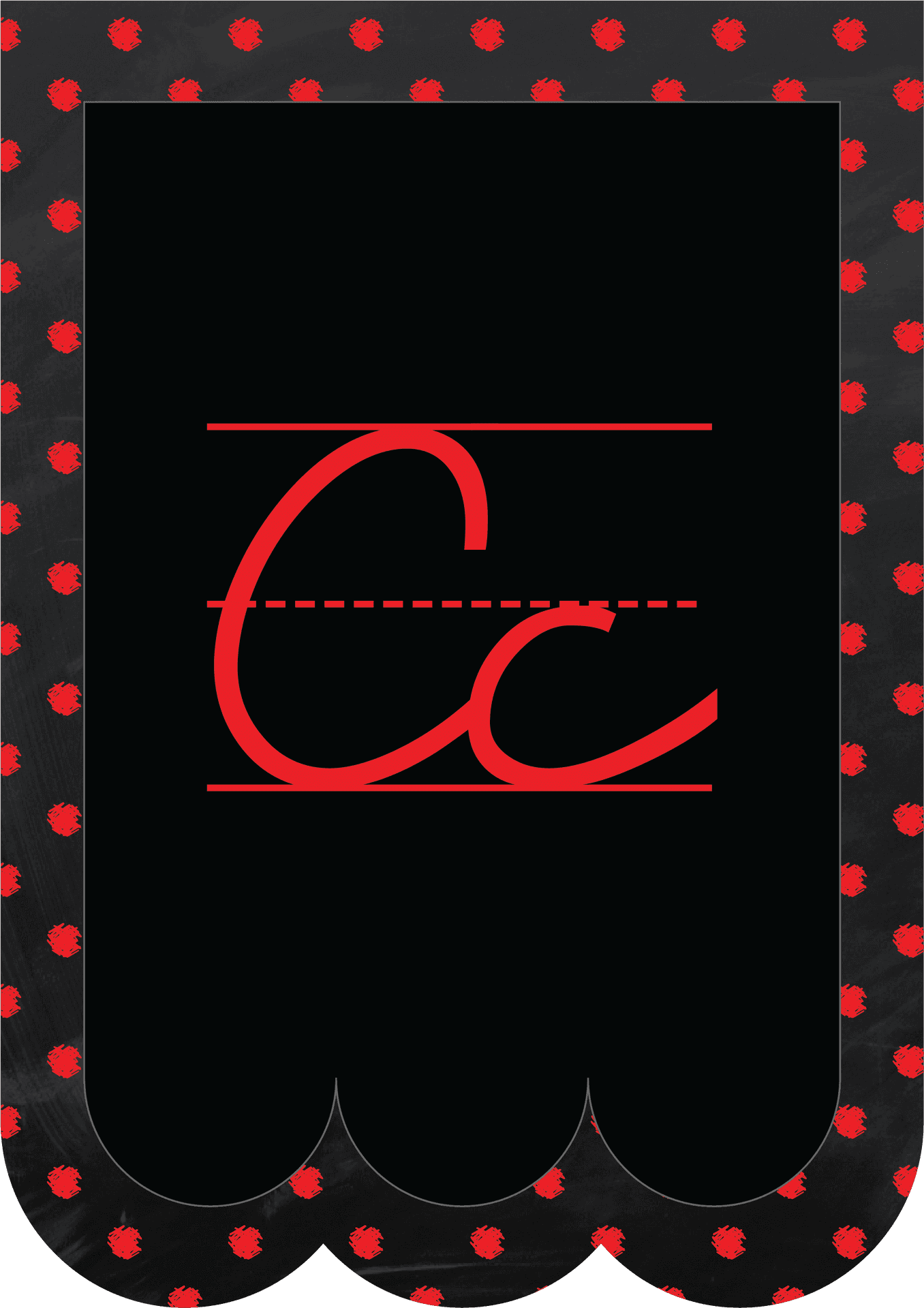 Decorative Chalkboardwith Red Floral Border PNG
