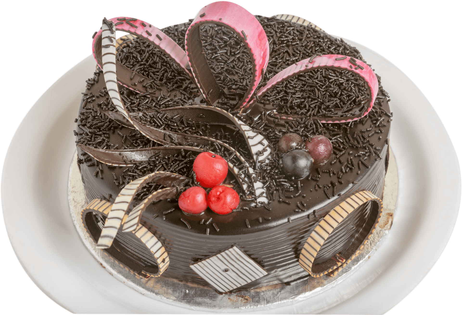 Decorative Chocolate Cakewith Chocolate Shavings PNG