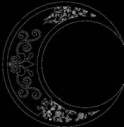 Decorative Crescent Moon Design PNG