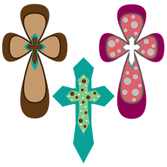 Decorative Crosses Vector Illustration PNG