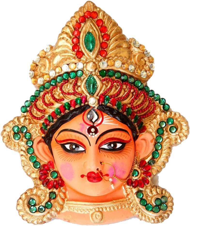 Decorative Durga Face Artwork PNG
