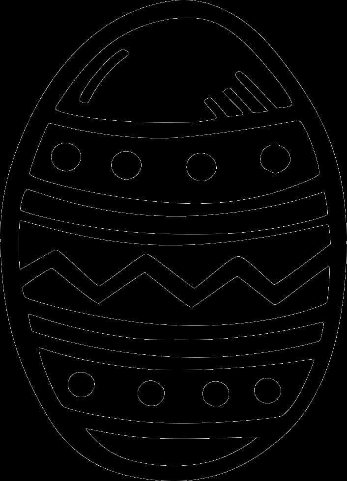 Decorative Easter Egg Outline PNG