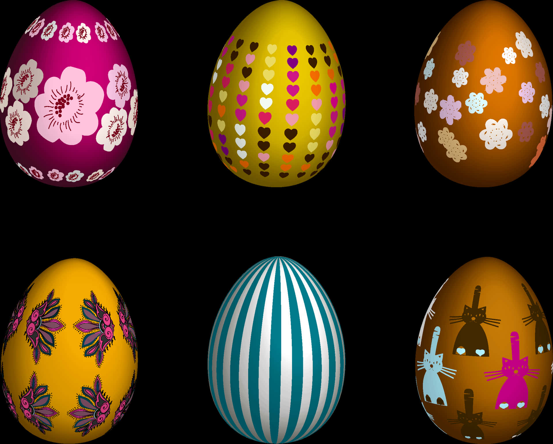 Decorative Easter Eggs Collection PNG