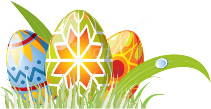 Decorative Easter Eggsin Grass PNG