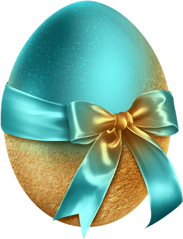 Decorative Easter Eggwith Bow PNG