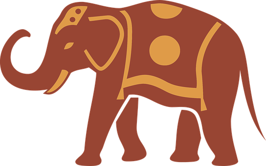 Decorative Elephant Graphic PNG