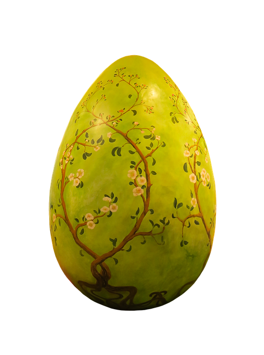 Decorative Floral Easter Egg PNG